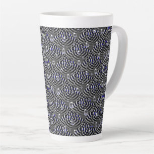 Raindrops on blue grey Metal Latte Mug