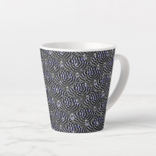 Raindrops on blue grey Metal Latte Mug