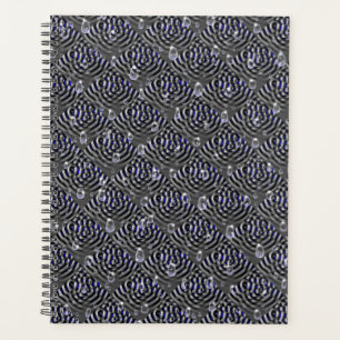 Raindrops on blue grey Metal Planner