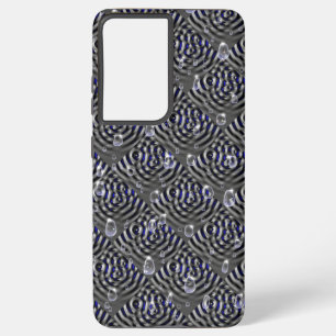 Raindrops on blue grey Metal Samsung Galaxy Case