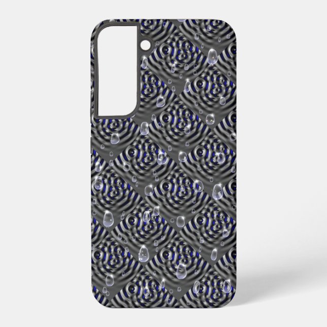 Raindrops on blue grey Metal Samsung Galaxy S22+ Case (Back)