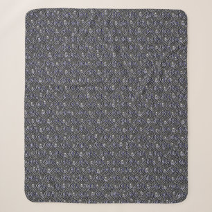 Raindrops on blue grey Metal Sherpa Blanket