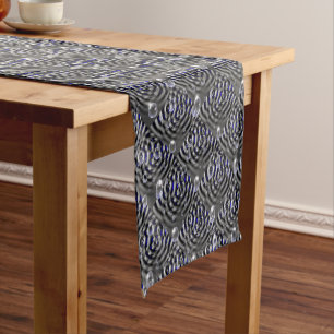 Raindrops on blue grey Metal Short Table Runner