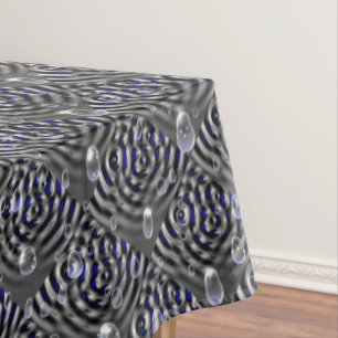 Raindrops on blue grey Metal Tablecloth