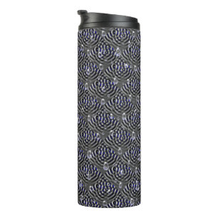 Raindrops on blue grey Metal Thermal Tumbler