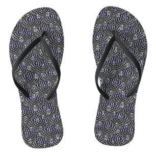 Raindrops on blue grey Metal Thongs