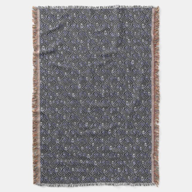 Raindrops on blue grey Metal Throw Blanket (Front Vertical)
