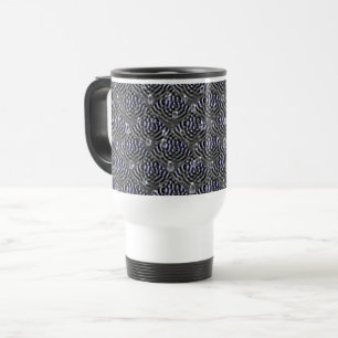 Raindrops on blue grey Metal Travel Mug