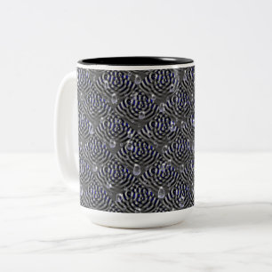 Raindrops on blue grey Metal Two-Tone Coffee Mug