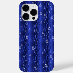 Raindrops on blue Metal Case-Mate iPhone 14 Pro Max Case