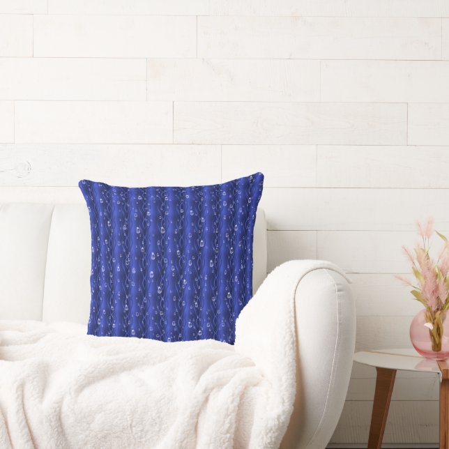 Raindrops on blue Metal Cushion (Couch)