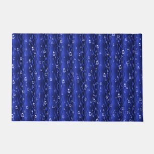 Raindrops on blue Metal Doormat