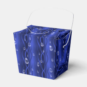 Raindrops on blue Metal Favour Box