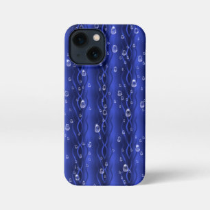 Raindrops on blue Metal iPhone 13 Mini Case