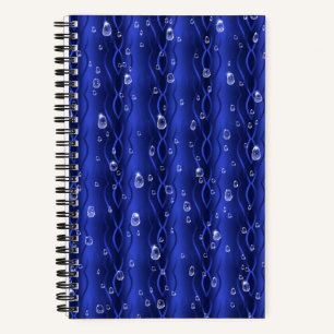 Raindrops on blue Metal Notebook