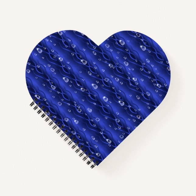 Raindrops on blue Metal Notebook (Front)
