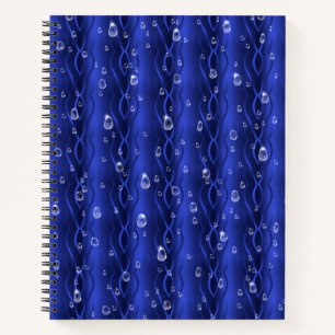 Raindrops on blue Metal Notebook