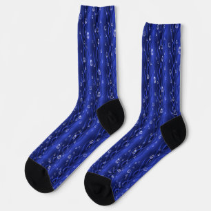 Raindrops on blue Metal Socks