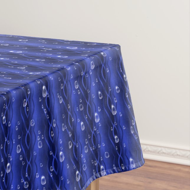 Raindrops on blue Metal Tablecloth (In Situ)