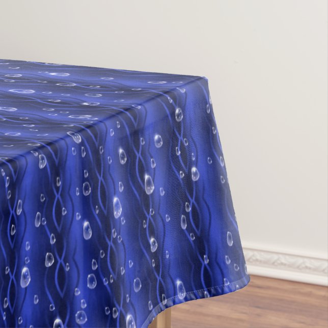 Raindrops on blue Metal Tablecloth (In Situ)
