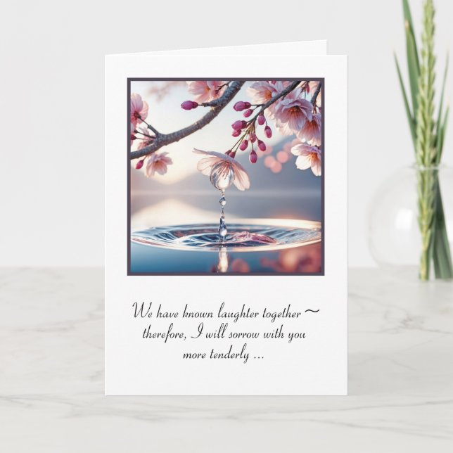 Raindrops On Cherry Blossoms for Sympathy Card (Front)