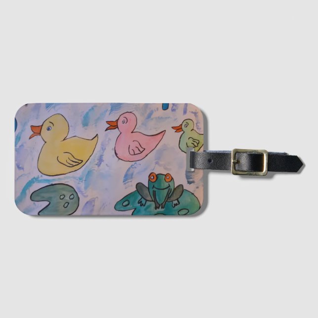 Raindrops on Ducklings Luggage Tag (Front Horizontal)