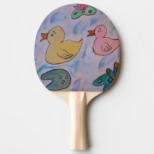 Raindrops on Ducklings Ping Pong Paddle