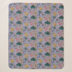 Raindrops on Ducklings Sherpa Blanket