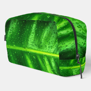 Raindrops on Green Leaves Dopp Kit