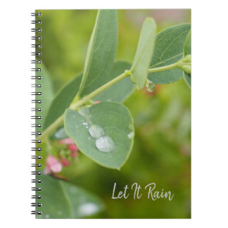 Raindrops on Green Leaves Photo Spiral Notebook