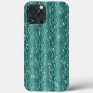 Raindrops on green Metal iPhone 13 Pro Max Case