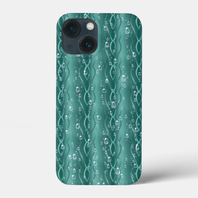 Raindrops on green Metal Case-Mate iPhone Case (Back)