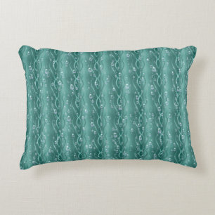 Raindrops on green Metal Decorative Cushion