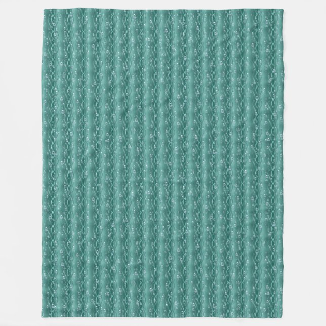 Raindrops on green Metal Fleece Blanket (Front)