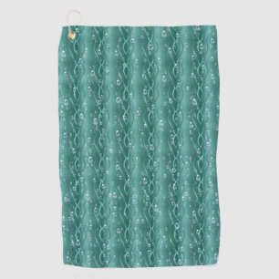 Raindrops on green Metal Golf Towel