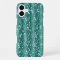 Raindrops on Green Metal