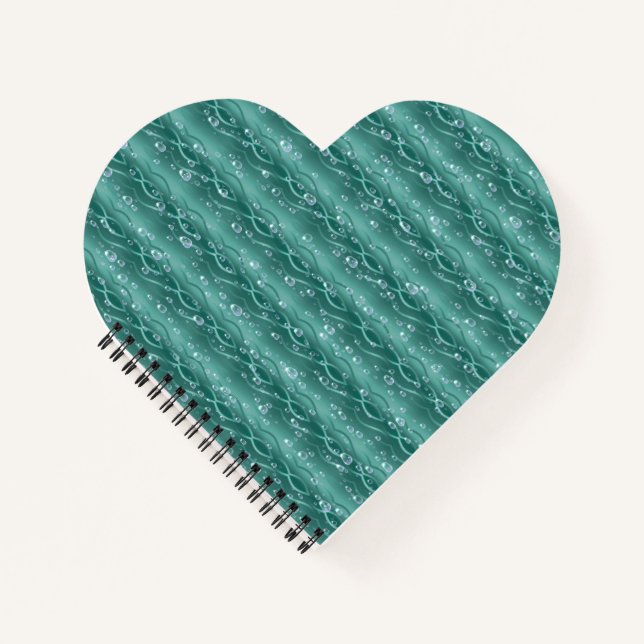 Raindrops on green Metal Notebook (Front)
