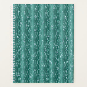 Raindrops on green Metal Planner