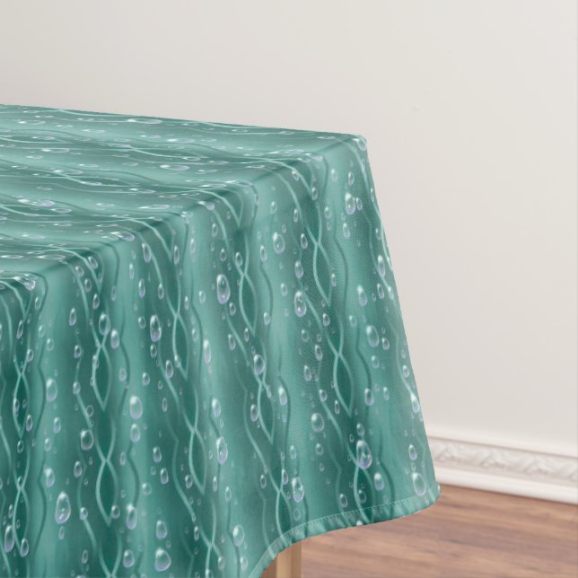 Raindrops on green Metal Tablecloth (In Situ)
