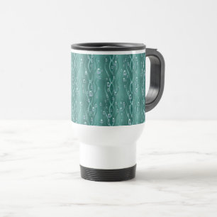 Raindrops on green Metal Travel Mug