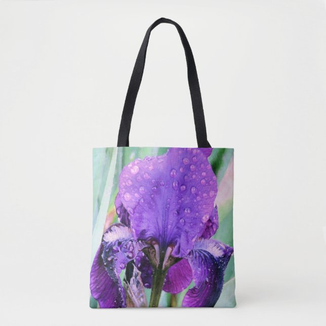 Raindrops on iris - tote bag (Front)