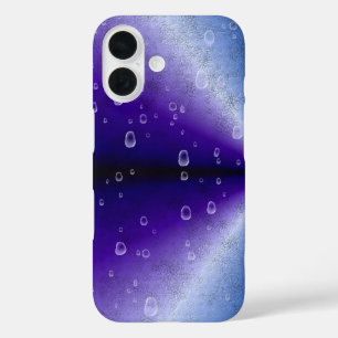 Raindrops on Purple Rainbow iPhone 16 Case