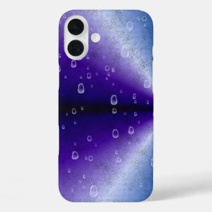Raindrops on Purple Rainbow iPhone 16 Plus Case