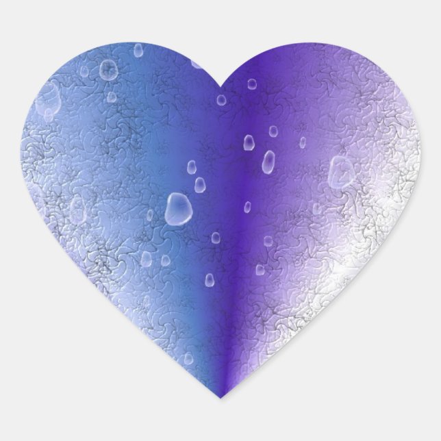 Raindrops on Purple Rainbow Heart Sticker (Front)