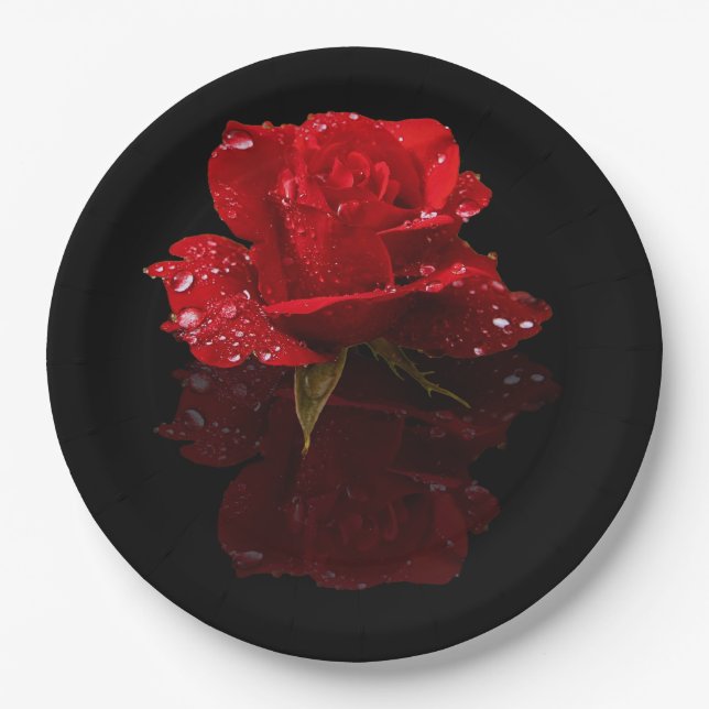 RAINDROPS ON ROSE PAPER PLATE (Front)