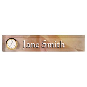 Raindrops on Rose Petals Pale Pink Floral Nameplate