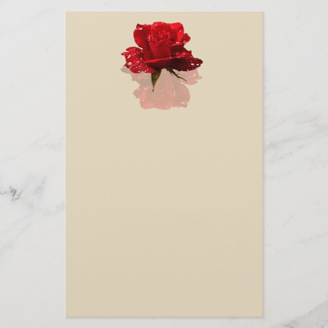 RAINDROPS ON ROSE STATIONERY (Front)