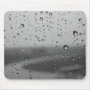 Raindrops On Silver Background Mouse Pad