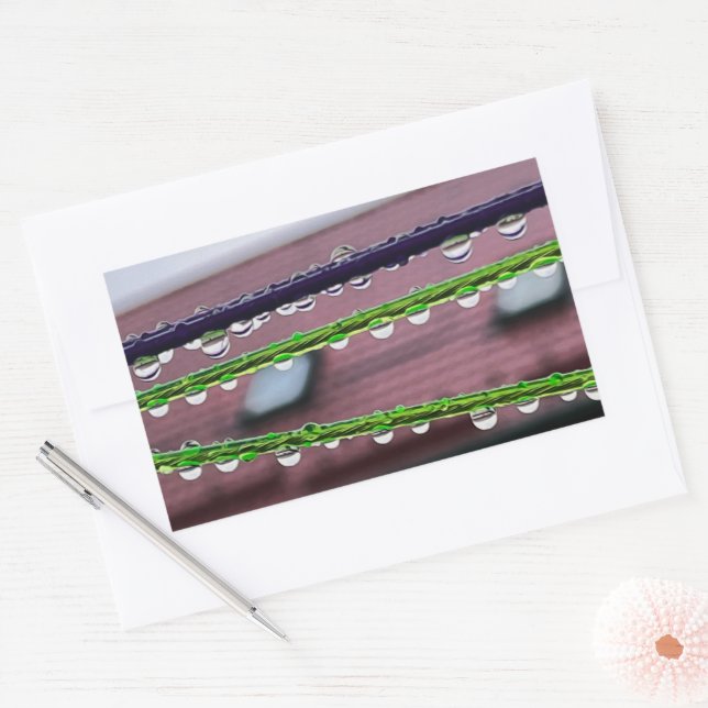 Raindrops on strings rectangular sticker (Envelope)