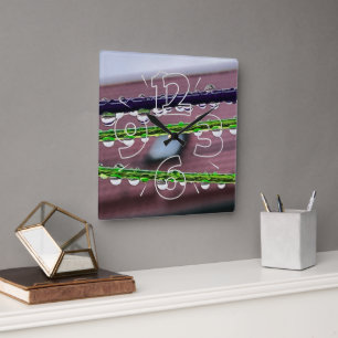 Raindrops on strings square wall clock